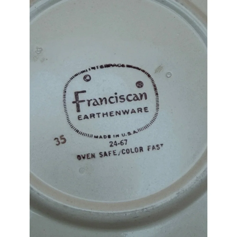 Franciscan Apple Earthenware Coffee Cups and Saucers Set of 2 Vintage USA Made